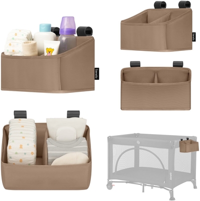 Lionelo Sidepocket Small – Bedside Pocket Wiegorganizer 26×12×15 cm – 2 vakken voor luiers, doekjes & accessoires – Voor reisbed, co-sleeper & box – Verstevigd, draagbaar & multifunctioneel