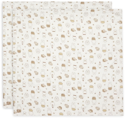 Jollein Hydrofiele Doek Large - 115x115cm - Miffy Family Farm - 2 Stuks