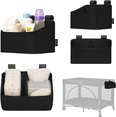 Lionelo Sidepocket Small – Bedside Pocket Wiegorganizer 26×12×15 cm – 2 vakken voor luiers, doekjes & accessoires – Voor reisbed, co-sleeper & box – Verstevigd, draagbaar & multifunctioneel