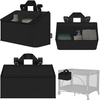 Lionelo Sidepocket Medium – Bedside Pocket Wiegorganizer 43×15×23 cm – 3 ritsvakken & handvat – Voor reisbed, co-sleeper & box – Verstevigd, multifunctioneel & afneembaar