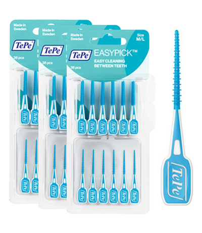 TePe EasyPick M/L Blauw - 3 x 36 stuks Voordeel