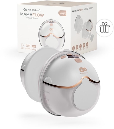 Kinderkraft MAMAFLOW Hands-Free Borstkolf – Elektrische - Draadloos & Zeer Stil – Vijftraps Systeem met 9 Niveaus – Licht – 160 ml Reservoir – 4 Borstschilden (17–24 mm) - Goud