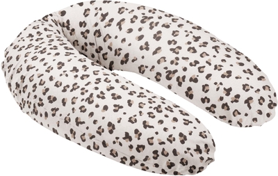 doomoo Buddy - Zwangerschapskussen & Voedingskussen - Ergonomisch - Microkorrels - Biologisch katoen - 180 cm - Leopard Cream