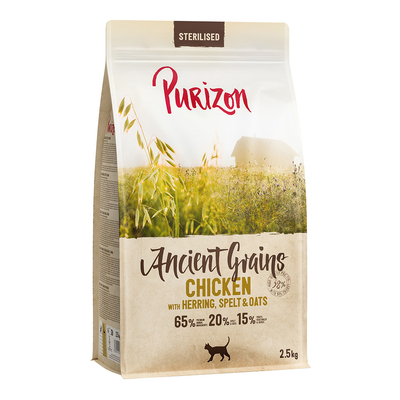 2.5 kg Purizon Adult Sterilised Ancient Grain Kip met Vis Katten Droogvoer - kattenbrokken