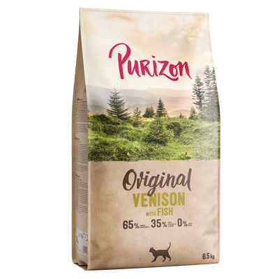 Purizon Original Venison met vis - graanvrij - 6.5 kg Nieuw Recept - kattenbrokken