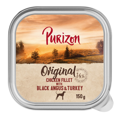 6x150g Kipfilet met Black Angus rundvlees & Kalkoen Purizon nat hondenvoer - natvoer katten
