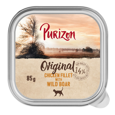 6x85g Kipfilet met wild zwijn Purizon Original graanvrij kattenvoer - natvoer katten