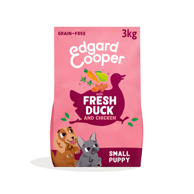 Edgard & Cooper Kleine Puppy Eend & Kip graanvrij - 3 kg - hondenbrokken
