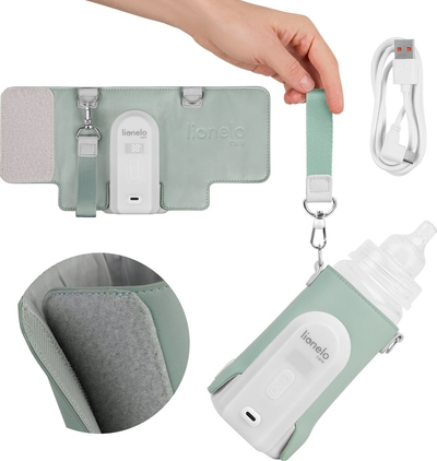 Lionelo Thermup Go Evo Flessenwarmer - Mobiel - 5 Temperatuurniveaus - USB-C Opladen - Tot 9 Uur Warmte - Geschikt voor Glas en Plastic
