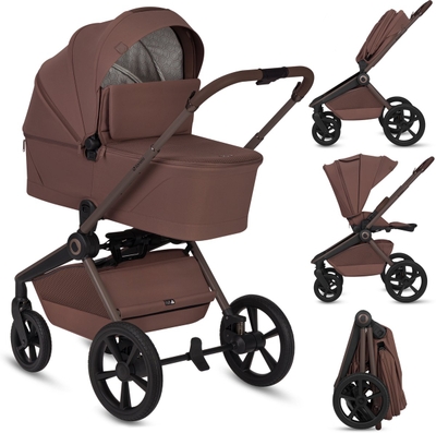 Lionelo Freya 2in1 Kinderwagen – Reiswieg & Wandelwagen – Vanaf Geboorte tot 22 kg – Premium Buggy - PU-Wielen met Vering – Voor- & Achterwaarts Zitje – UPF50+ Kap – Compleet Accessoiresysteem