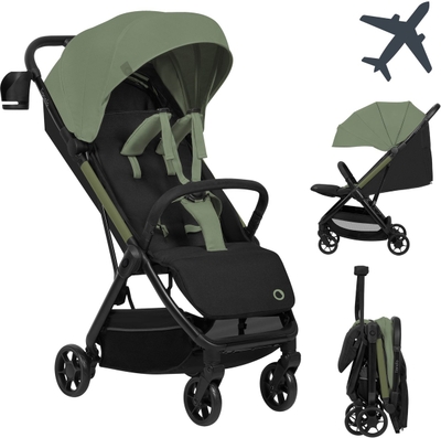 Lionelo Julie Air - Ultralichte Buggy - Reisbuggy - Auto-Folding & Compact - Slechts 7,5 kg - Reizen & Handbagage - Verstelbare Rugleuning tot Ligstand - XXL Zonnescherm met UPF50+ - Onderhoudsvrije Wielen - Vanaf 6 Maanden tot 22 kg - Kinderwagen