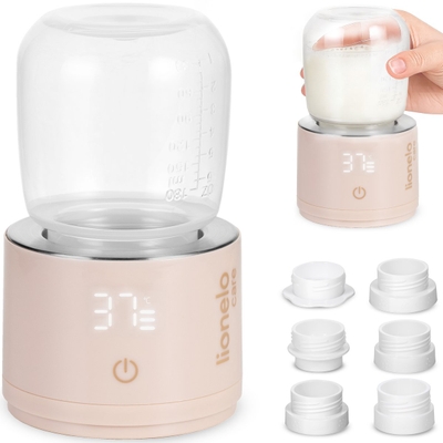 Lionelo Thermup Swift Flessenwarmer – Supersnel Verwarmen in 3 min – Warmhouden tot 6 uur – Container van 180 ml – USB-C – 5 Flessenadapters – 37–50°C – Compact & Reisvriendelijk – Baby Melkverwarmer voor Thuis en Onderweg