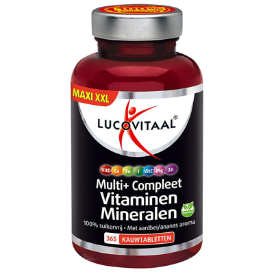 2x Lucovitaal Multi+ Compleet Vitaminen&Mineralen 365 kauwtabletten
