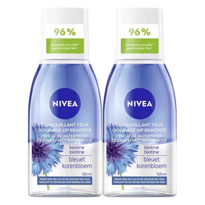 2x NIVEA Oogmake-Up Remover Double Effect Waterproof 125 ml
