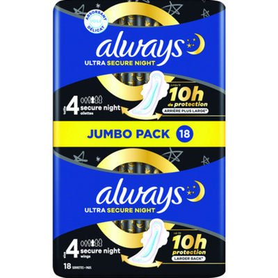 Always Maandverband Ultra Nacht 18 stuks