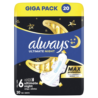 Always Maandverband Ultra Ultimate Night 20 stuks