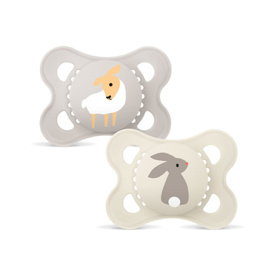 MAM Original Pure Silikon Fopspeen 0-6 mnd Beige 2 stuks