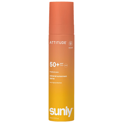 1+1 gratis | Attitude Sunly Minerale Zonnebrandspray SPF50+ Tropical Coco - 75ml