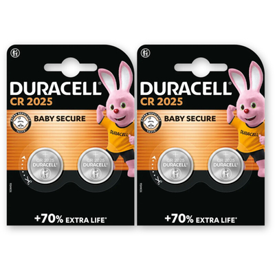Duracell 2025 Lithium-knoopcelbatterij CR2025 2pk Batterijen 2 stuks