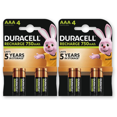Duracell Rechargeable AAA-batterijen 750 mAh 2-pk Batterijen 2 stuks