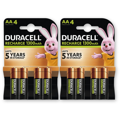 Duracell Rechargeable AA-batterijen 1300 mAh 2-pk Batterijen 2 stuks