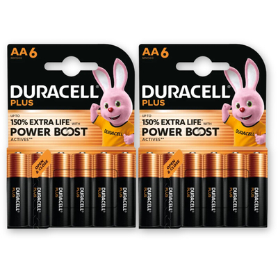 Duracell Plus AA-alkaline batterij MN1500 2-pck. Batterijen 2 stuks