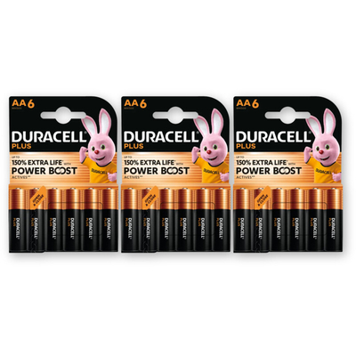 Duracell Plus AA-alkaline batterij MN1500 3-pck. Batterijen 3 stuks
