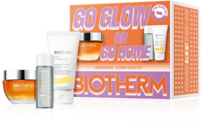 Biotherm Skin Fitness Set Voor Vrouwen: GO GLOW OR GO HOME – AQUASOURCE+ VITAMIN GLOW SET, Complete Brightening Routine met Aquasource+ Vitamin Glow Gel 50ml, Biosource Eau Micellaire 30ml, Eau Vitaminée Body Milk 50ml