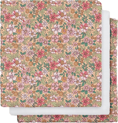 Swim Essentials Hydrofiele doeken met Blossomprint - Omslagdoek Baby - Set 3 stuks - 60x60 cm