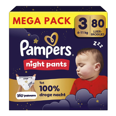 Pampers Baby Dry Night Pants  luierbroekjes maat 3 - 80 stuks