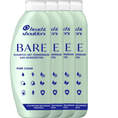 Head & Shoulders Shampoo Bare Pure Clean – Anti Roos 4×400 ml – Voordeelverpakking