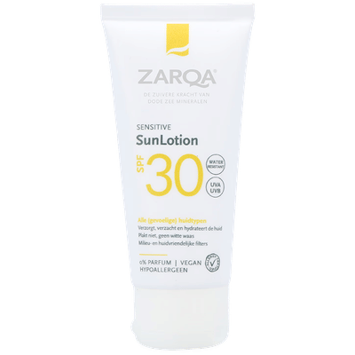 Gratis ZARQA toilettas | ZARQA Sensitive Sunlotion SPF30 - 50ml