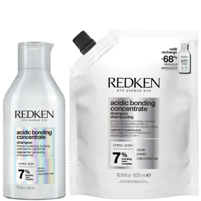Redken Acidic Bonding Concentrate Shampoo Refill Set - 300ml+500ml