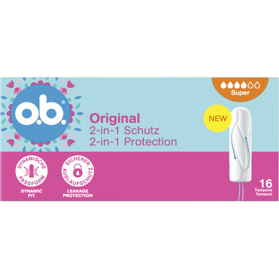 o.b. Original 2-in-1 protection super Tampons 16 stuks