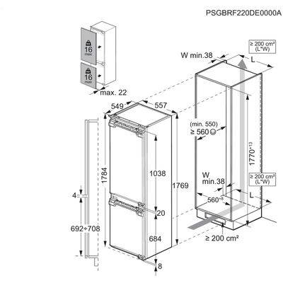 AEG TC7CS181DF Inbouw koel-vriescombinatie