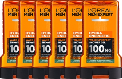 L'Oréal Paris Men Expert Hydra Energetic Shower Gel - Hydraterend en verfrissend - Energieboostende Geur - 250ml x6