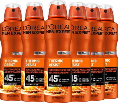 L'Oréal Men Expert Thermic Resist Deodorant Spray - 6 x 150 ml