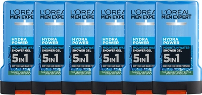 L'Oréal Paris Men Expert Hydra Power Shower Gel - Hydrateert om trekkerigheid te voorkomen - 5in1 formule - 250ml x6