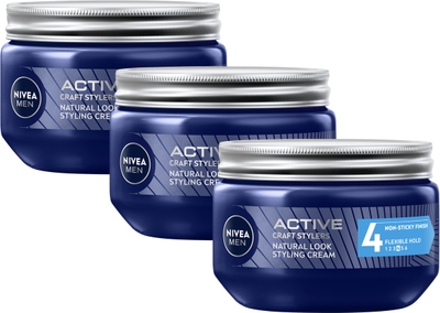 NIVEA MEN Styling Cream Haargel - Hairstyling - Gel met Hydraterende Vitamine B3 en Panthenol  3 x 150 ml