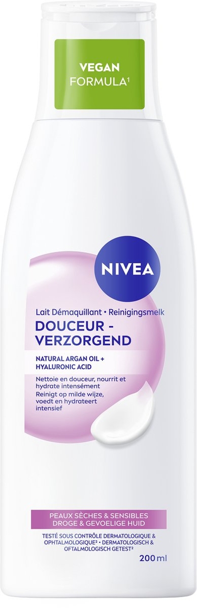 NIVEA Verzorgende reinigingsmelk - Droge en Gevoelige huid - Make-up Remover - Gezichtsreiniger - 200 ml