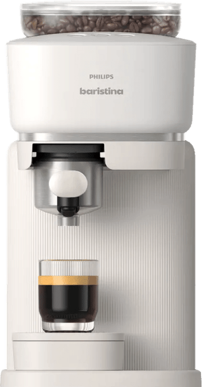 Philips BAR305/00 Baristina - Semi-Automatische Espressomachine, Pistonmachine, Koffiemachine met Bonen - Wit