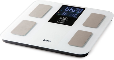 DOMO DO9305W Digitale Personenweegschaal “My Balance” - Slimme Weegschaal met Lichaamsanalyse - 16 Lichaamsparameters - Bluetooth - Gratis App - Max 180 kg