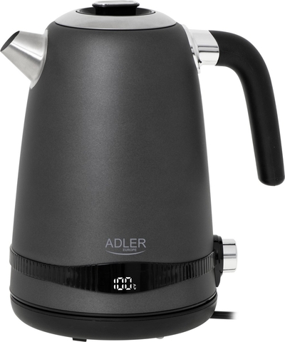 Adler AD 1295 Grijs - waterkoker - 1,7L met LCD-scherm en temperatuurregeling