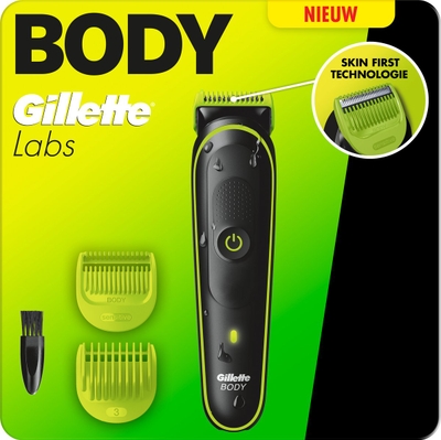 Gillette Labs i3 Body + Intimate Trimmer voor Mannen - SkinFirst-Technologie - Waterdicht