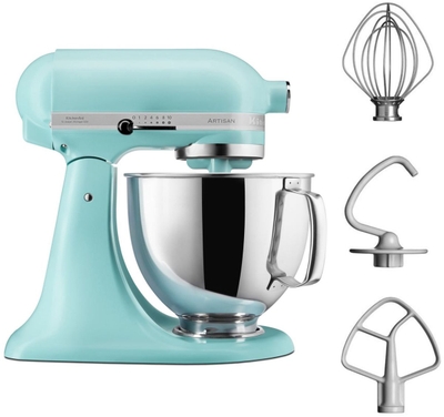 KitchenAid Artisan 5KSM125EMI - Keukenmachine - 4,8 L - Mineraalwater Blauw - 3 menghaken