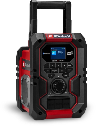 Einhell Accu Radio TE-CR 18 Li DAB+/FM/BT Solo - Power X-Change- 18V/Li-ion - 2x10 W luidspreker - DAB+ - Bluetooth/AUX/USB - Automatische zenderzoekfunctie - Verlicht TFT-display - Excl. accu en lader