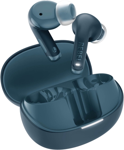 Fresh 'n Rebel Twins Fuse 2 - Draadloze oordopjes - Noise Cancelling oortjes met 36 uur speeltijd - Met Microfoon en App - Steel Blue
