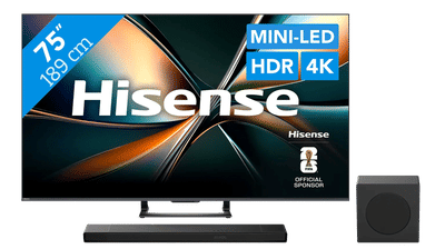 Hisense 75" ULED Mini-Led U7Q (2025) + Hisense AX3120Q
