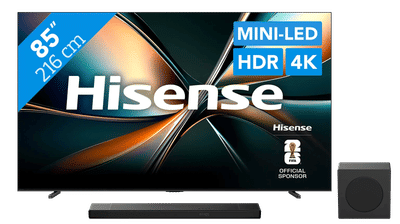 Hisense 85" ULED Mini-Led U7Q (2025) + Hisense AX3120Q