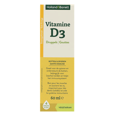 1+1 gratis | Holland & Barrett Vitamine D3 Druppels Sinaasappelsmaak - 60 ml